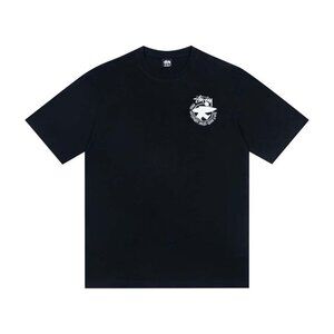 Stussy Back Casual Print Short Sleeve Black